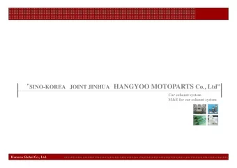 View  Hanwoo Global Co., Ltd.  Overseas Investment  Company  SINO-KOREA   JOINT JINHUA HANGYOO
