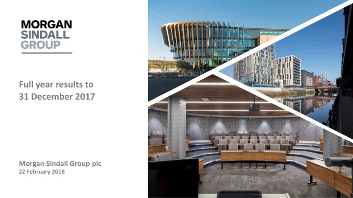 full year results to 31 december 2017