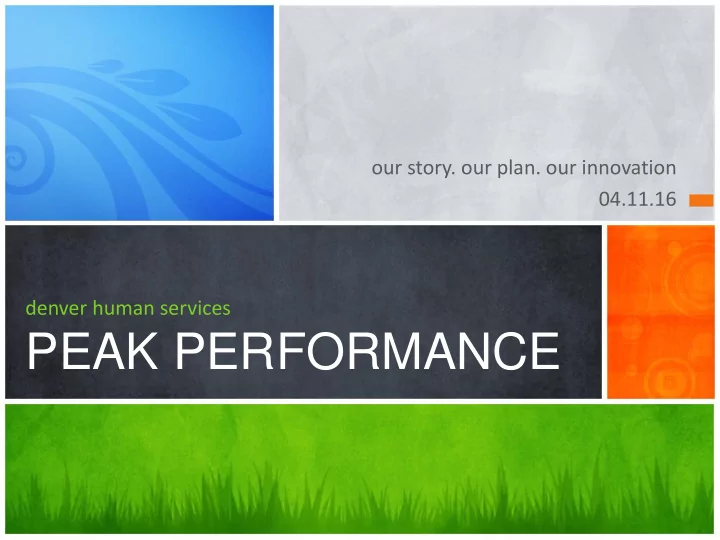 peak performance