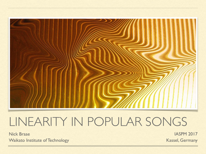 linearity in popular songs