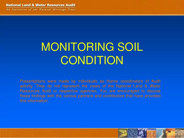 monitoring soil condition