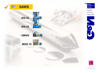 SAWS  Machines  Genauigkeits  Maschinenbau Nrnberg GmbH  IDS 22  IDS 34  DMWS