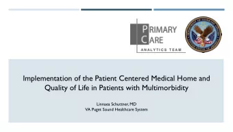 Implementation of the Patient Centered Medical Home and  Quality of Life in Patients with