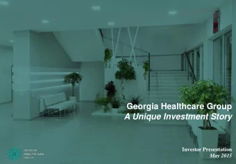 Investor Presentation May 2015  A Unique Investment Story Supported by Compelling Themes GHGs
