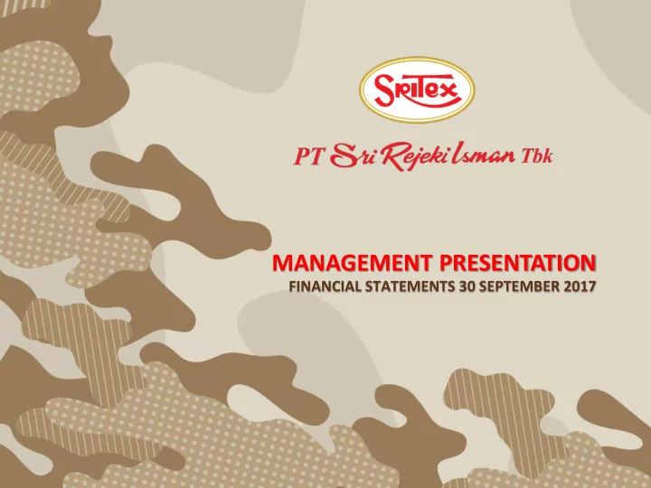 management presentation