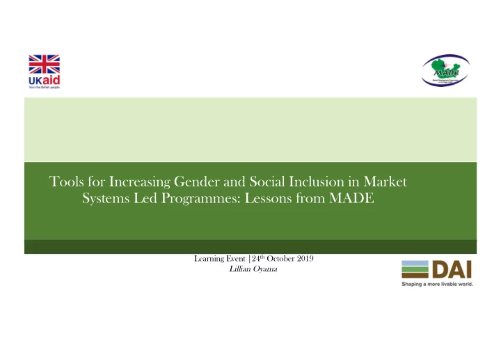 tools for increasing gender and social inclusion in