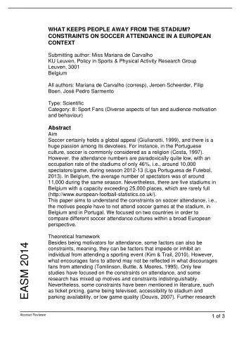 EASM 2014  constraints, meaning, they can be factors that impede or inhibit an  individual from