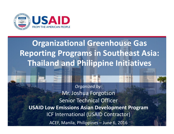 organizational greenhouse gas reporting programs in