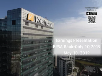 May 10, 2019  Earnings Presentation Bank Only 1Q19  INVESTOR RELATIONS  1Q19 Earnings and Ratios