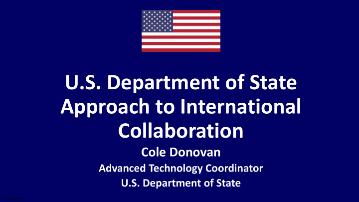 u s department of state approach to international
