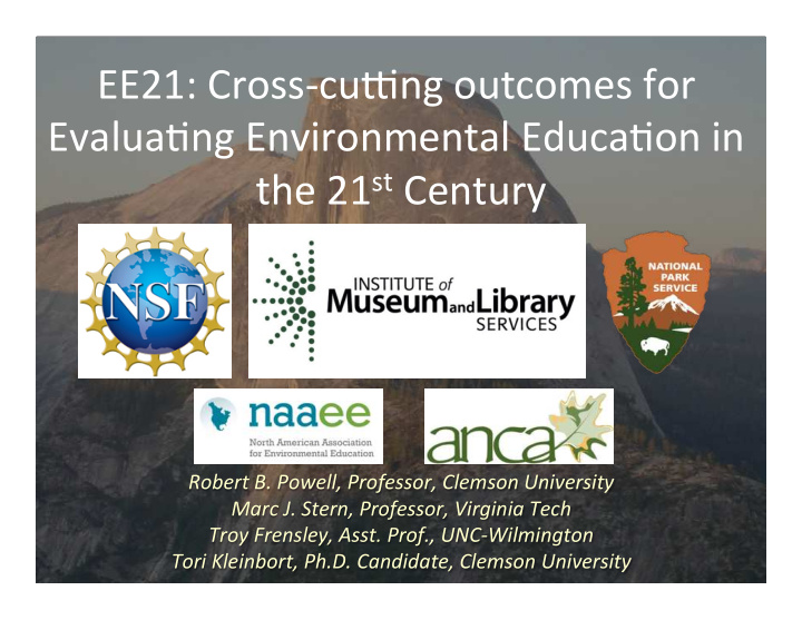 ee21 cross cu ng outcomes for evalua7ng environmental