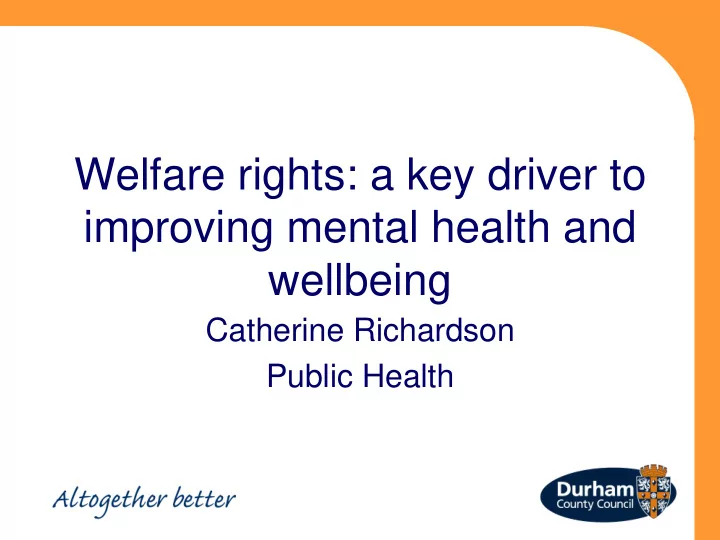 improving mental health and