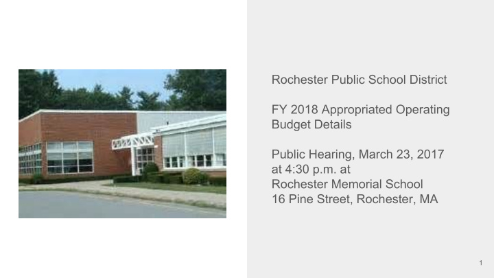 rochester public school district fy 2018 appropriated