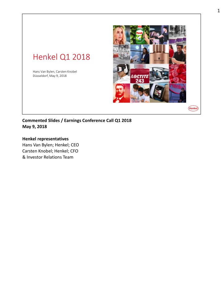 henkel q1 2018