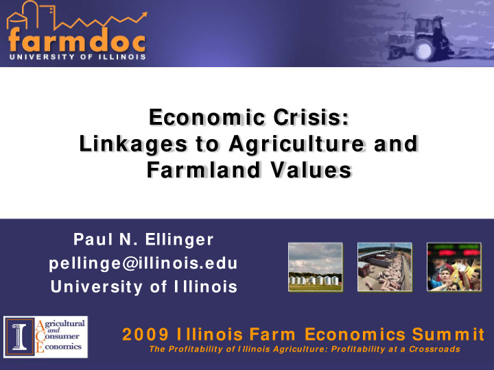 econom ic crisis linkages to agriculture and farm land
