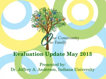 Evaluation Update May 2013  Presented by:  Dr. Jeffrey A. Anderson, Indiana University