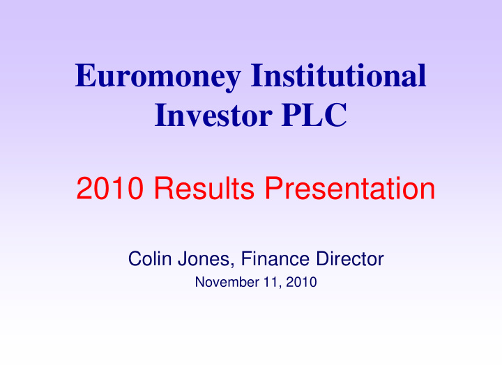 euromoney institutional investor plc