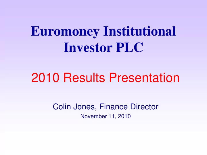 euromoney institutional investor plc