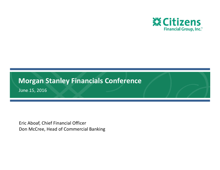 morgan stanley financials conference