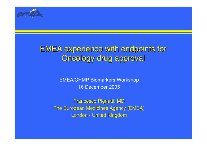 emea experience with endpoints for emea experience with