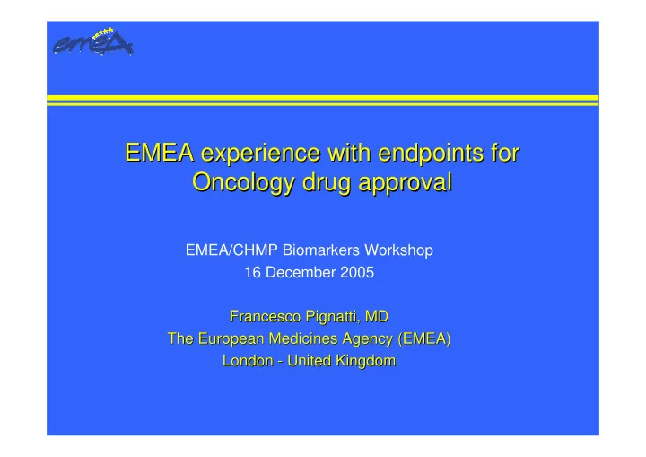 emea experience with endpoints for emea experience with