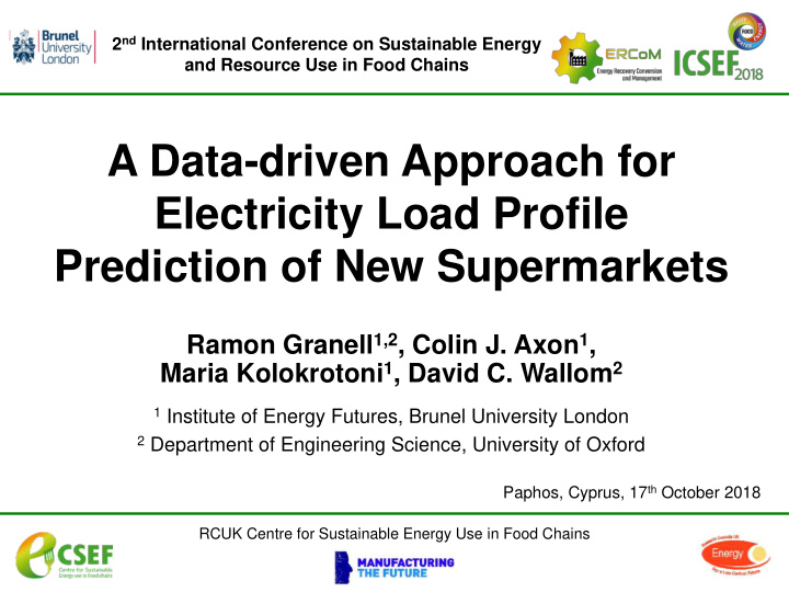 a data driven approach for electricity load profile