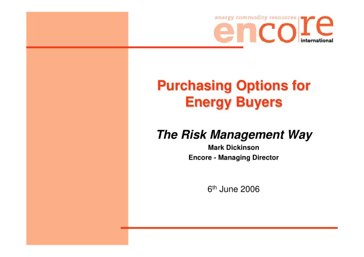 purchasing options for purchasing options for energy