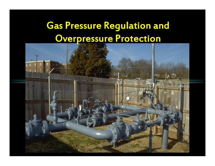 gas pressure regulation and gas pressure regulation and