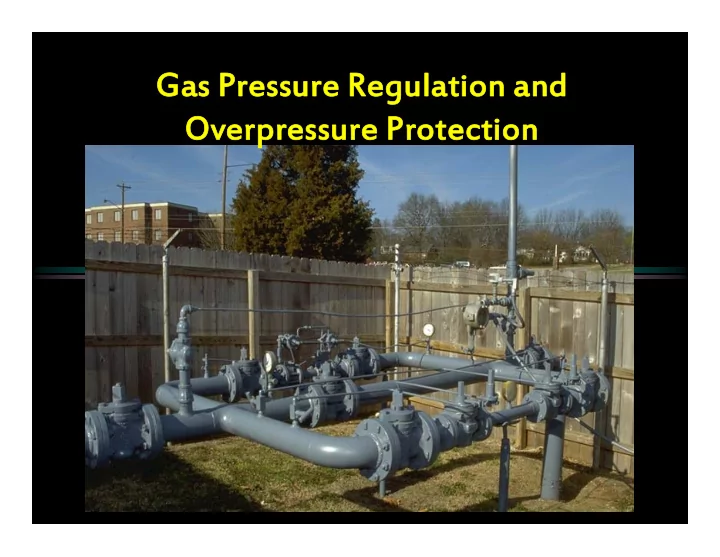gas pressure regulation and gas pressure regulation and