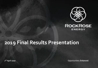 2019 Final Results Presentation 7 th April 2020  Disclaimer  This presentation and its enclosures