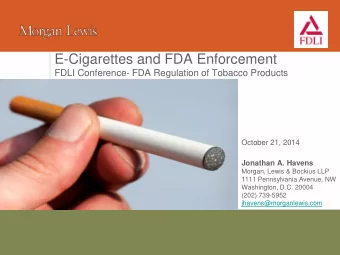 October 21, 2014  Jonathan A. Havens  Morgan, Lewis &amp; Bockius LLP  1111 Pennsylvania Avenue, NW