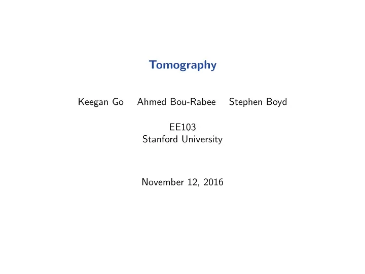 tomography