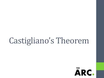 Castiglianos Theorem To Use This Method  You should have a some background with: