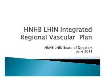 HNHB LHIN Board of Directors  June 2011  Background  Current State  Directional Future