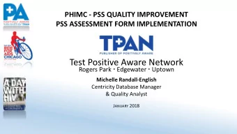 Test Positive Aware Network Rogers Park  Edgewater  Uptown  Michelle Randall-English