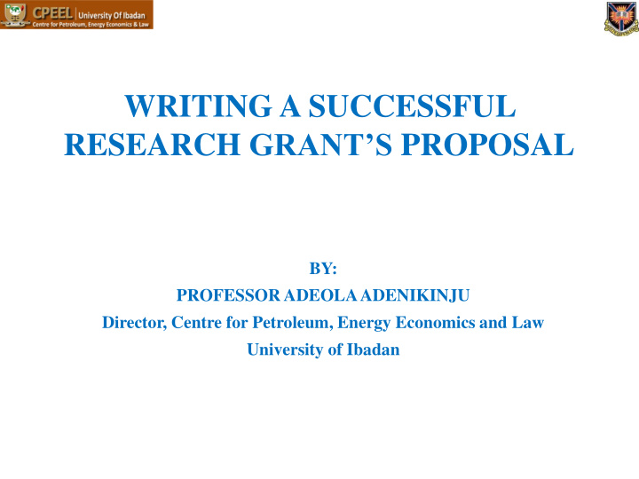 writing a successful research grant s proposal