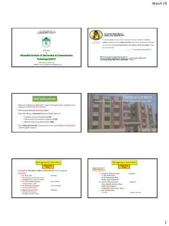 Cam  ampus Loc  Location  Introduction  Eastern Housing, 2 nd Phase, Pallabi, Dhaka-1216, since