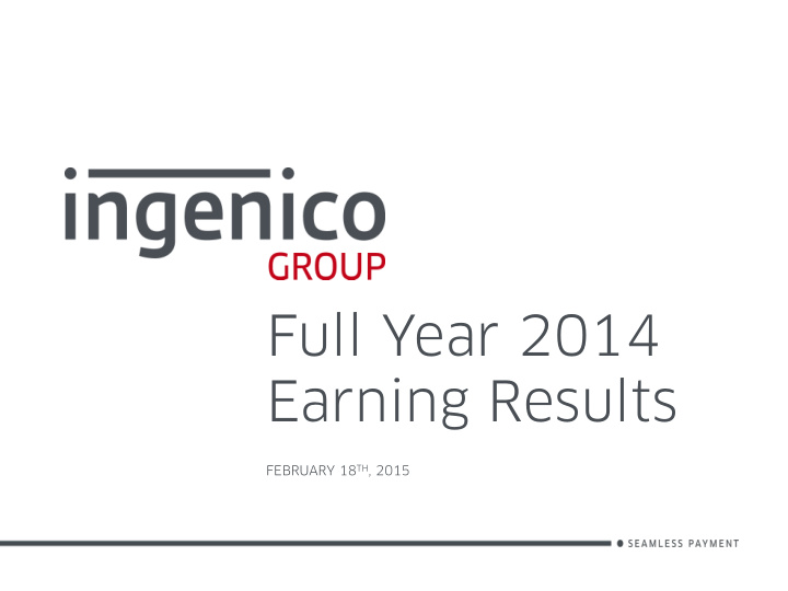 full year 2014 earning results
