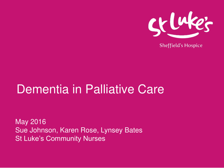 dementia in palliative care