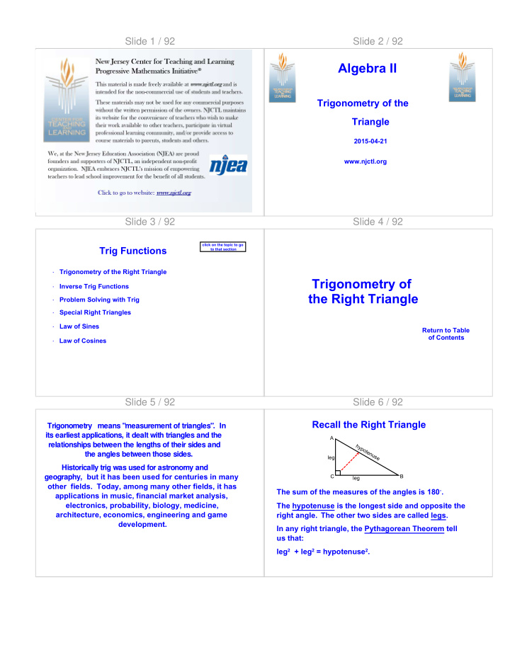 trigonometry of