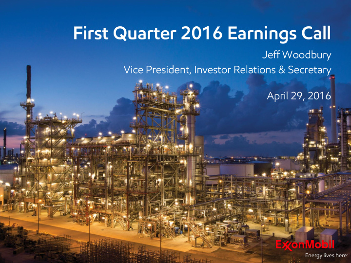 first quarter 2016 earnings call