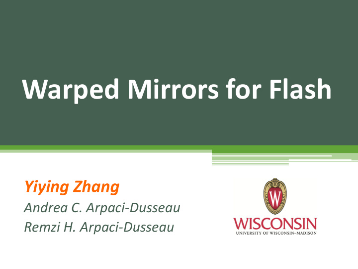 warped mirrors for flash