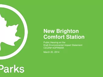 New Brighton  Comfort Station  Public Hearing on the  Draft Environmental Impact Statement
