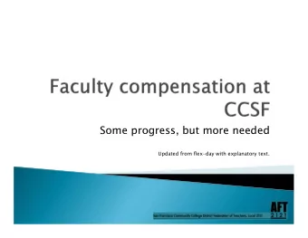 Some progress, but more needed  Updated from flex-day with explanatory text.  As we all know, while