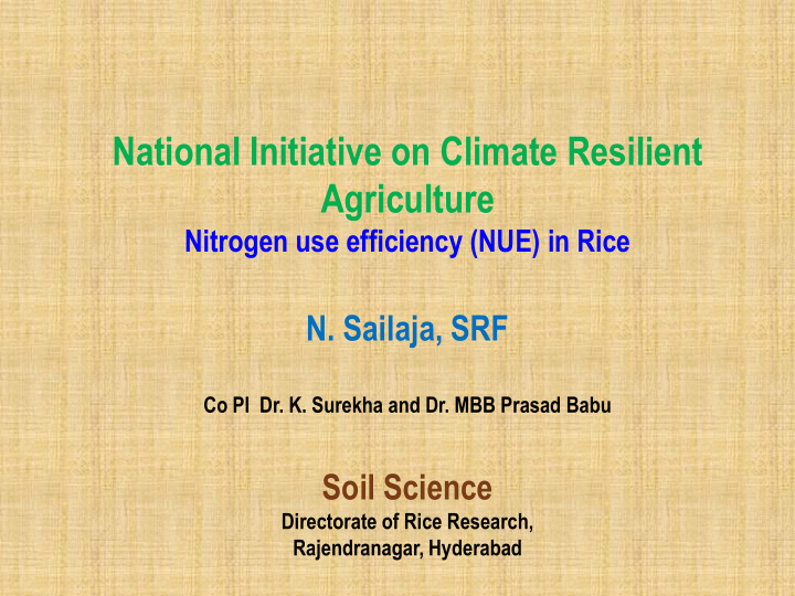 national initiative on climate resilient agriculture