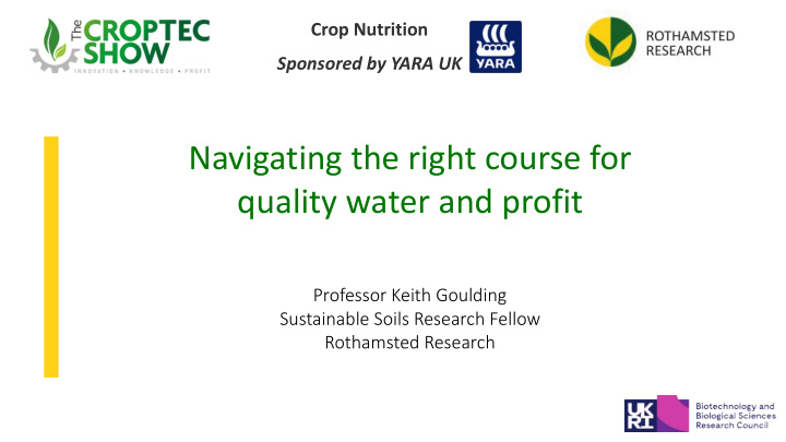 navigating the right course for quality water and profit