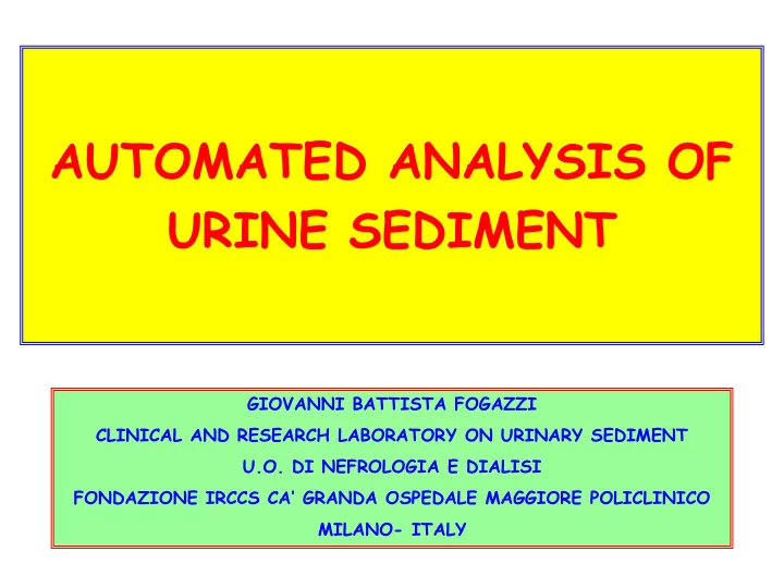 automated analysis of