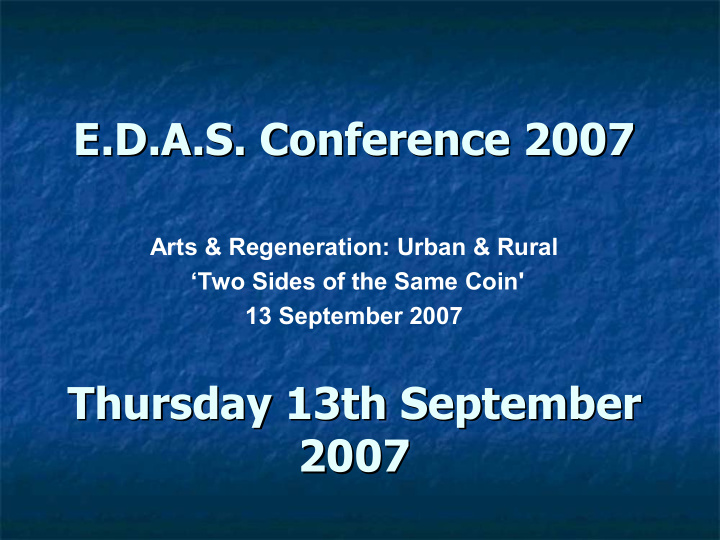 e d a s conference 2007 e d a s conference 2007