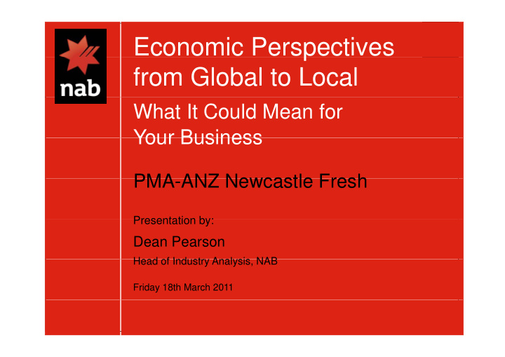 economic perspectives p from global to local