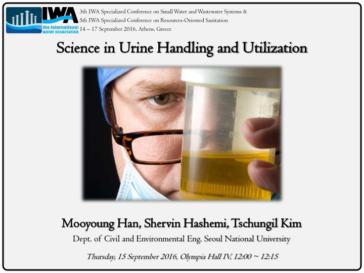 science sc ence in ur n urine ne hand ndli ling ng and nd